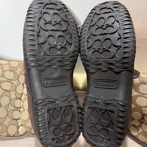 Coach Womens Sherman Signature C  Winter Suede Boots Chestnut Brown  Sz 5.5B - Picture 6 of 9